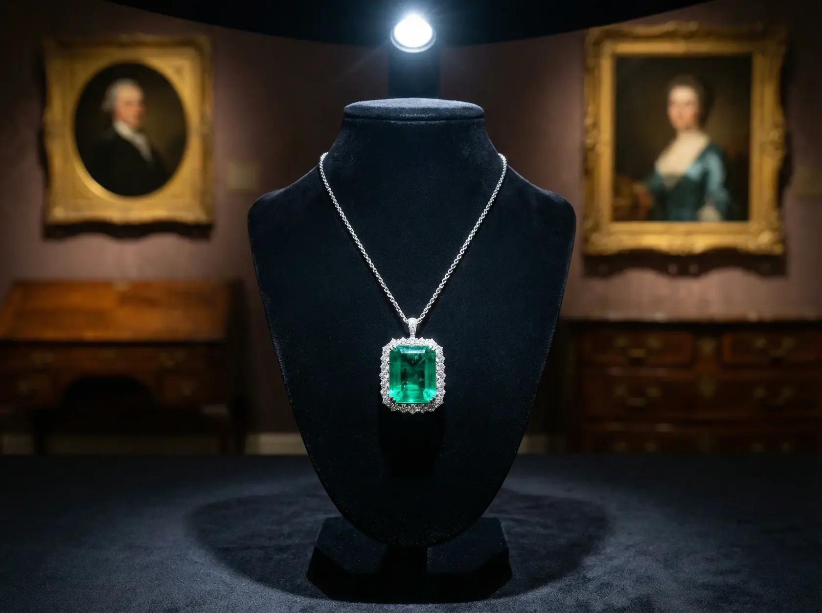 祖母绿吊坠光影展示 - 女神视频